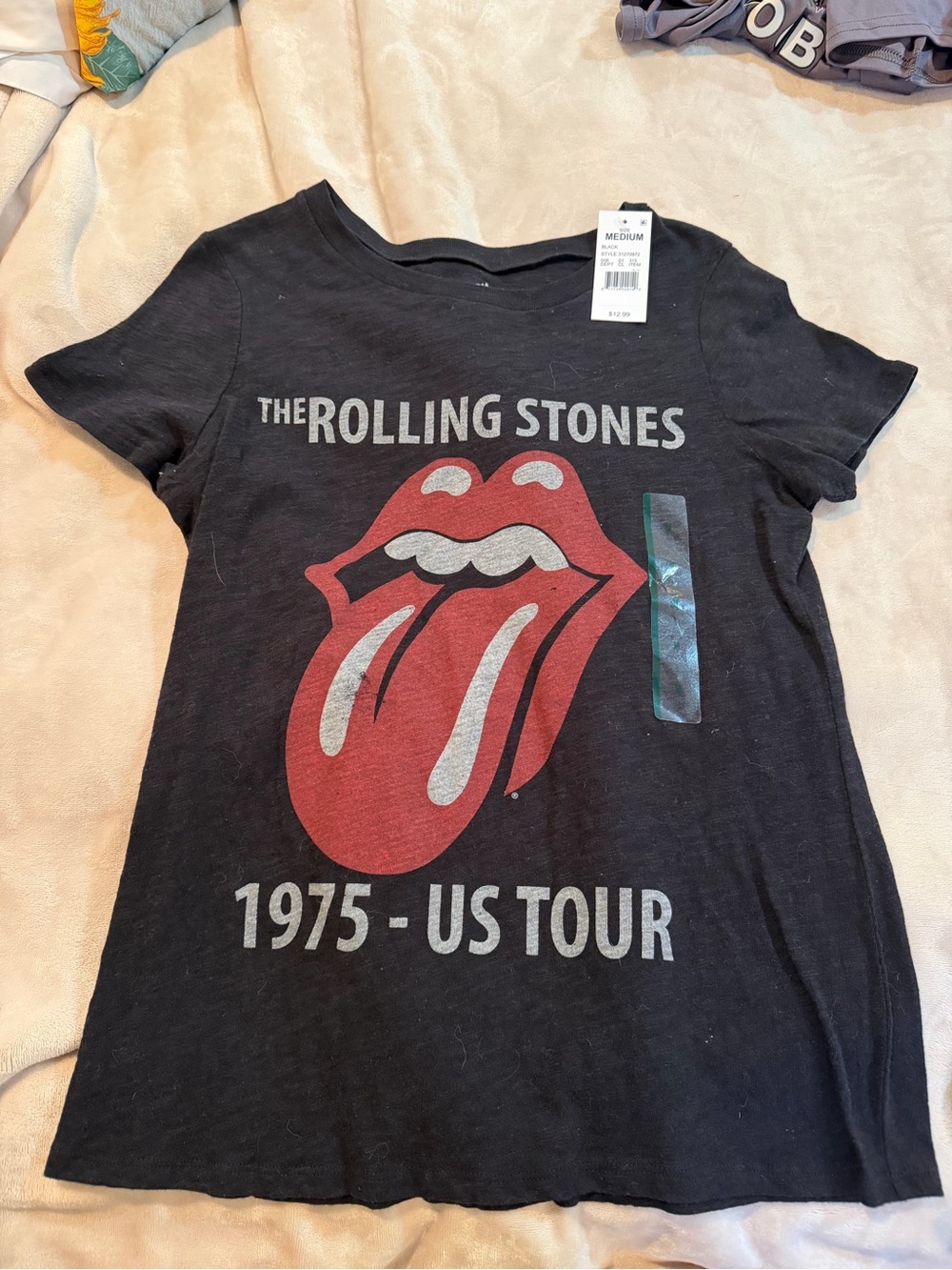 The Rolling Stones Kids' Black 1975 US Tour Graphic Tee